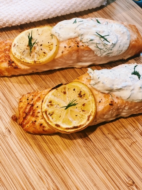 How to Make Baked Salmon with Creamy Dill Sauce | - besos, Alina