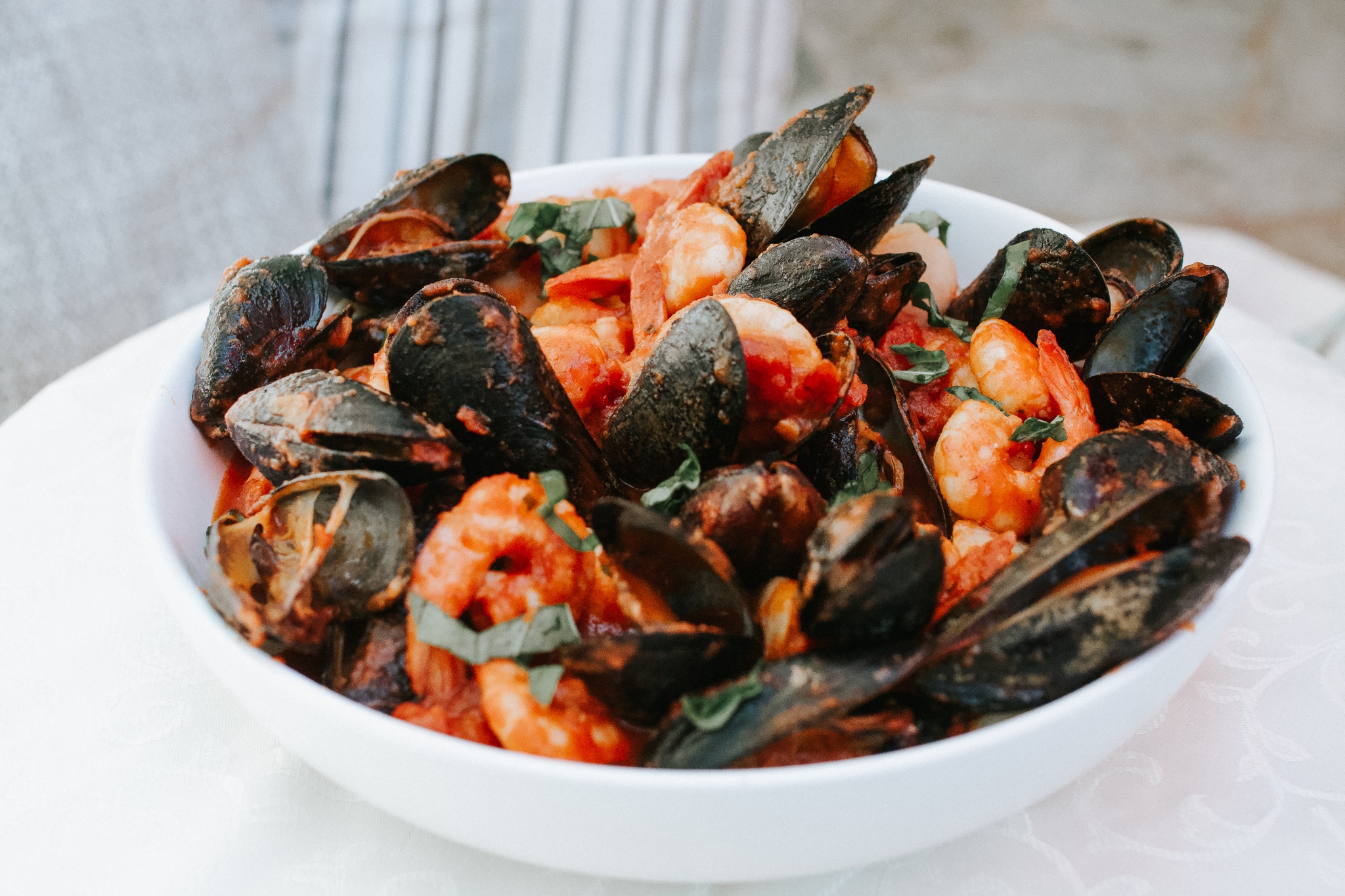 Seafood Pasta Recipe with Linguine in Red Sauce